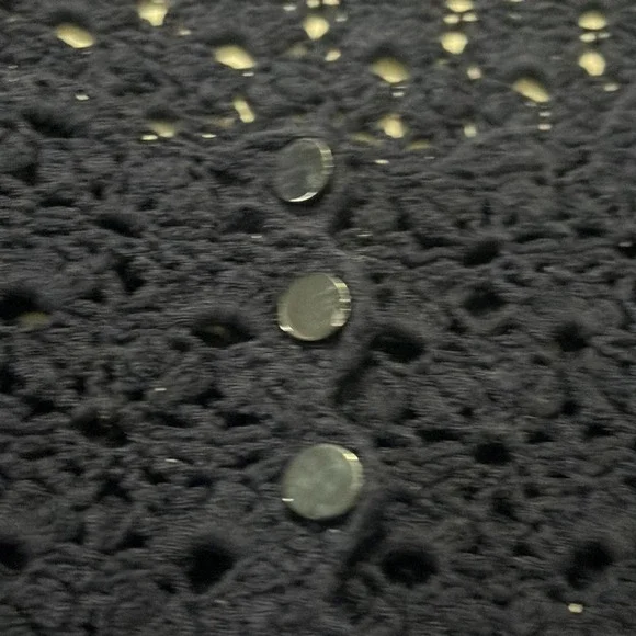 Saks Fifth Avenue Navy Blue Open Knit Sweater Women's Size Medium - Picture 3 of 6